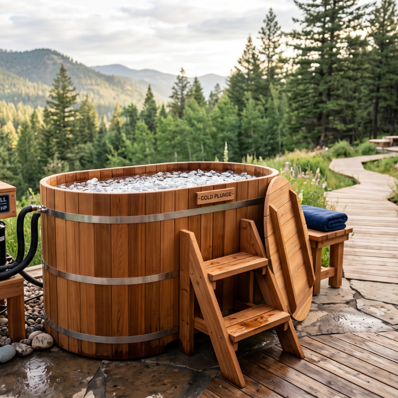 Premium Red Cedar Cold Plunge Ice Bath (Chiller Included)3